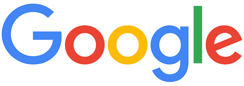 Google's logo with letters in blue, red, yellow, and green.